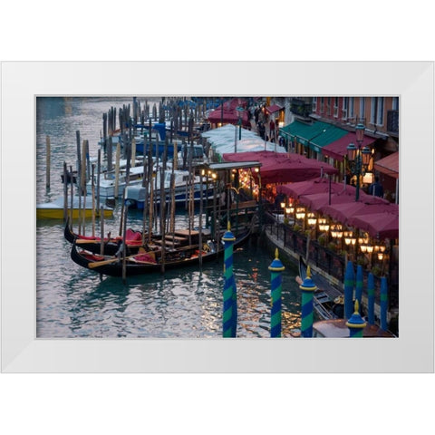 Evening Gondoliers II White Modern Wood Framed Art Print by Crane, Rita