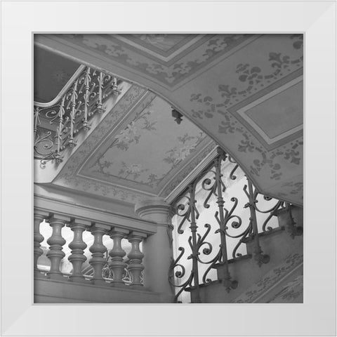 Belle Epoque II BW Square White Modern Wood Framed Art Print by Crane, Rita