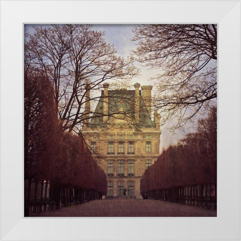 The Louvre Paris II White Modern Wood Framed Art Print by Crane, Rita