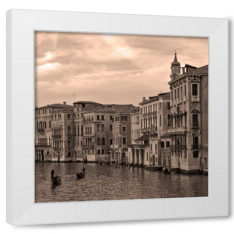 Gondolas and Palazzos III White Modern Wood Framed Art Print by Crane, Rita