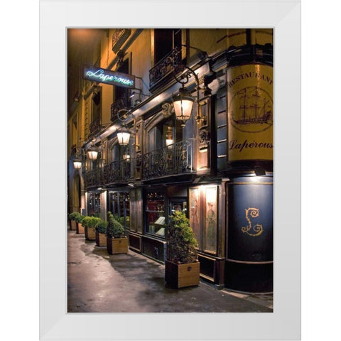 Paris Cafe III White Modern Wood Framed Art Print by Crane, Rita