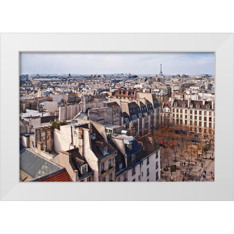 Paris Rooftops III White Modern Wood Framed Art Print by Crane, Rita