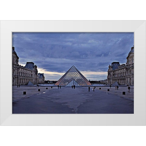 Pyramid at the Louvre III White Modern Wood Framed Art Print by Crane, Rita