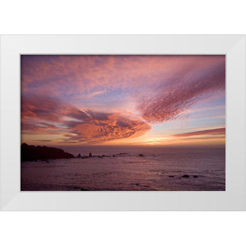 Sunset Sky II White Modern Wood Framed Art Print by Crane, Rita