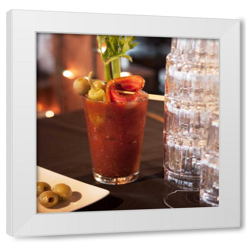 Cocktails III White Modern Wood Framed Art Print by Crane, Rita