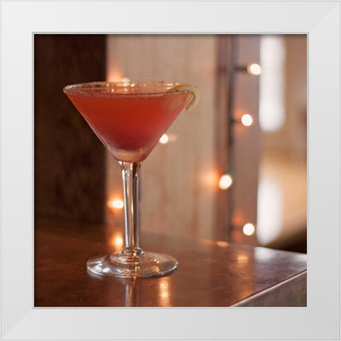 Cocktails V White Modern Wood Framed Art Print by Crane, Rita