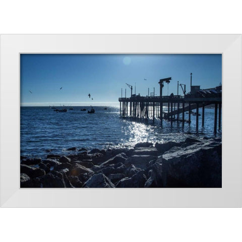Fishing Boats II White Modern Wood Framed Art Print by Crane, Rita