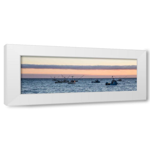 Fishing Boats III White Modern Wood Framed Art Print by Crane, Rita
