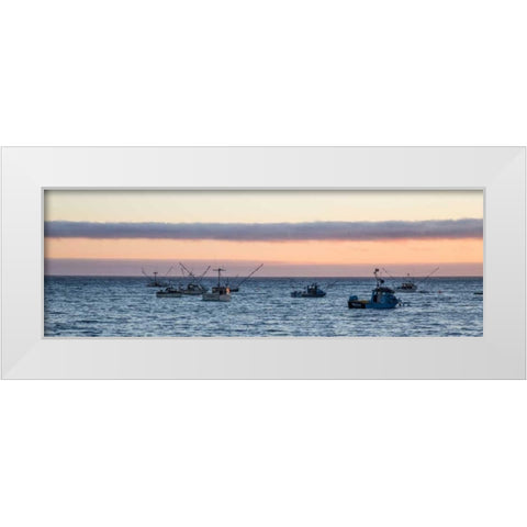 Fishing Boats III White Modern Wood Framed Art Print by Crane, Rita