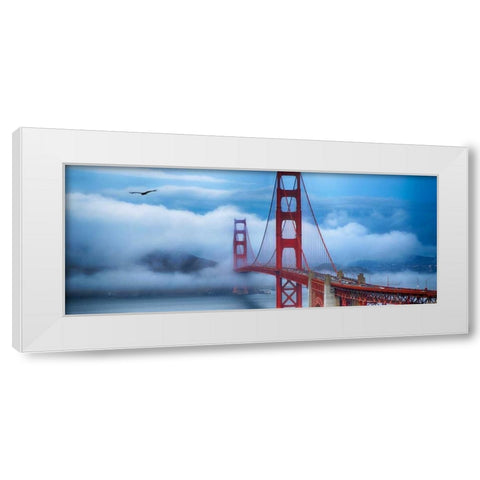 Golden Gate Bridge II White Modern Wood Framed Art Print by Crane, Rita