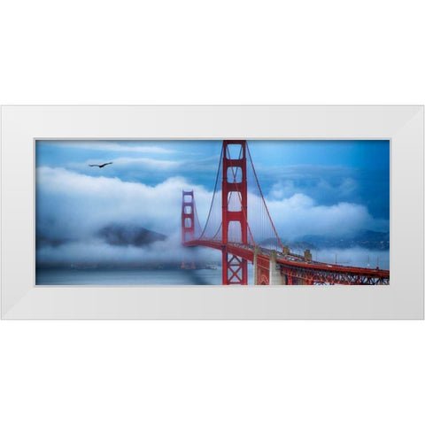 Golden Gate Bridge II White Modern Wood Framed Art Print by Crane, Rita