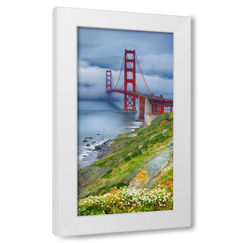 Golden Gate Bridge IV White Modern Wood Framed Art Print by Crane, Rita