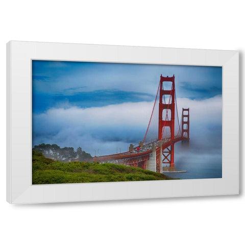 Golden Gate Bridge V White Modern Wood Framed Art Print by Crane, Rita