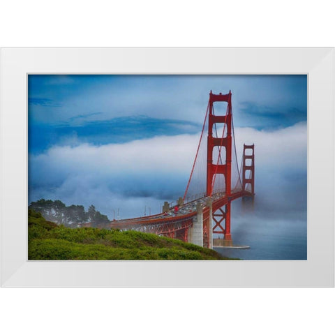 Golden Gate Bridge V White Modern Wood Framed Art Print by Crane, Rita