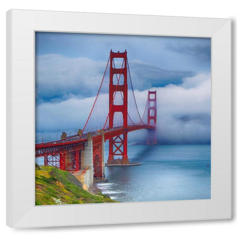 Golden Gate Bridge VII White Modern Wood Framed Art Print by Crane, Rita