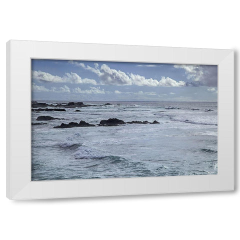 Wind and Waves White Modern Wood Framed Art Print by Crane, Rita