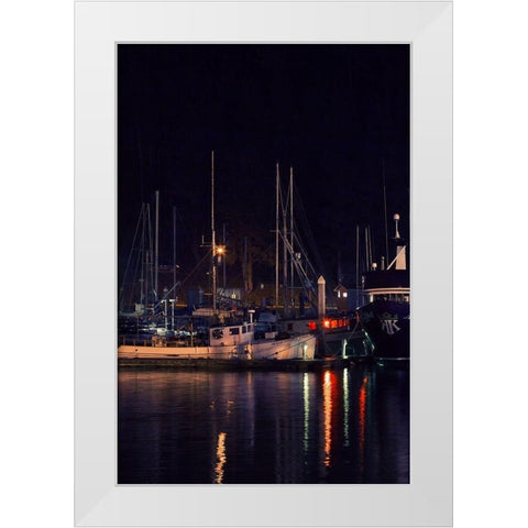 Harbor Lights I White Modern Wood Framed Art Print by Crane, Rita