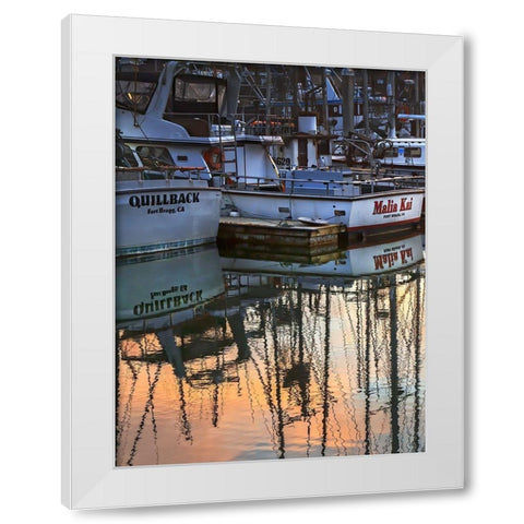 Harbor Reflections I White Modern Wood Framed Art Print by Crane, Rita
