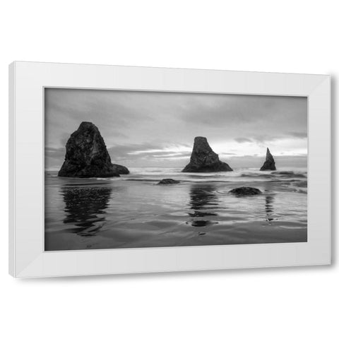 Bandon White Modern Wood Framed Art Print by Hellmann, Stan