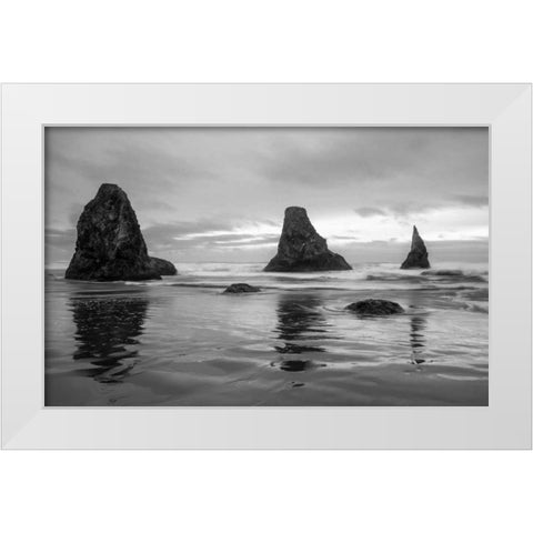 Bandon White Modern Wood Framed Art Print by Hellmann, Stan