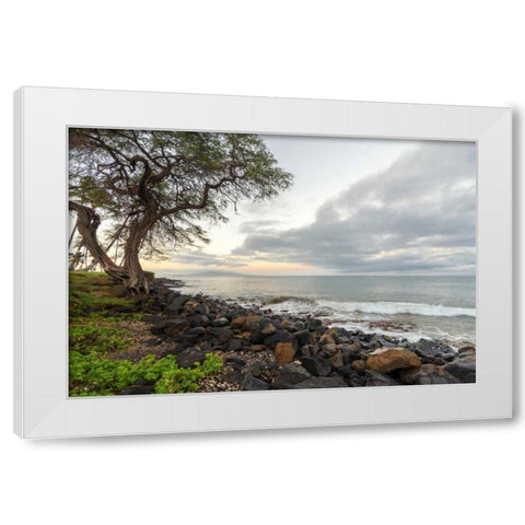 Kihei Sunrise White Modern Wood Framed Art Print by Hellmann, Stan