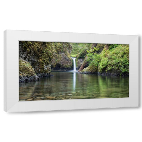 Punchbowl Falls White Modern Wood Framed Art Print by Hellmann, Stan