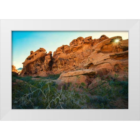 Valley of Fire II White Modern Wood Framed Art Print by Hellmann, Stan