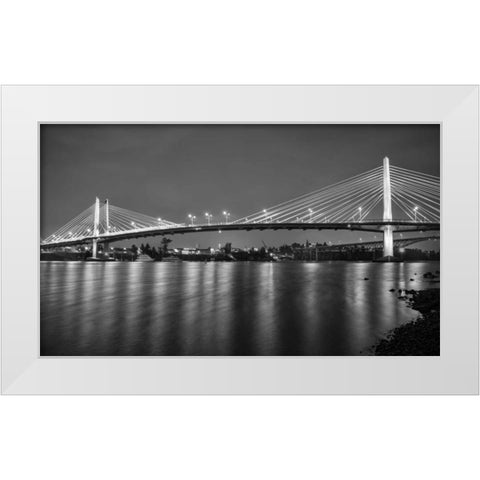 Tilikum Crossing BW White Modern Wood Framed Art Print by Hellmann, Stan