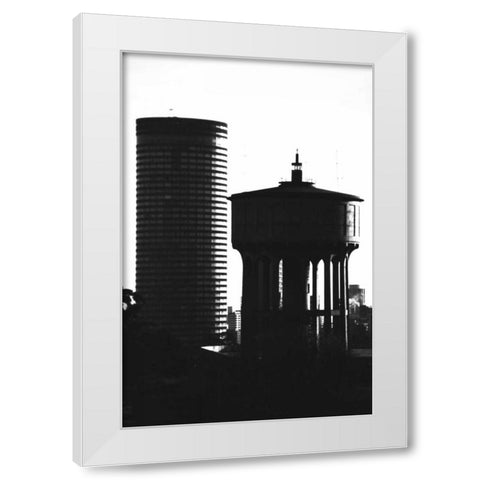 Ponte and Water Tower White Modern Wood Framed Art Print by Hellmann, Stan