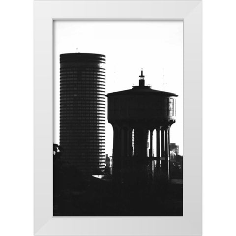 Ponte and Water Tower White Modern Wood Framed Art Print by Hellmann, Stan