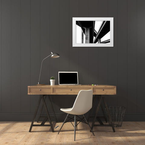 Freeways White Modern Wood Framed Art Print by Hellmann, Stan