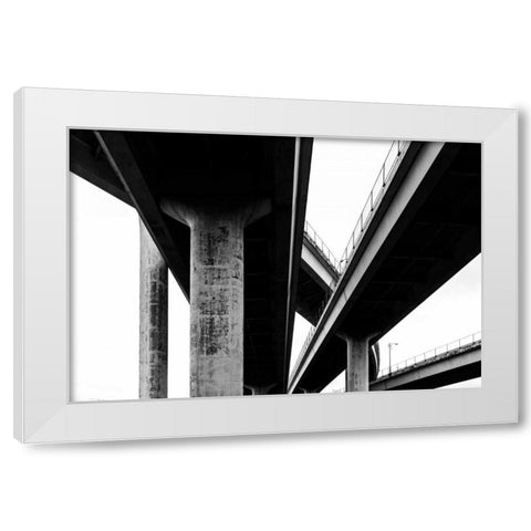 Freeways White Modern Wood Framed Art Print by Hellmann, Stan