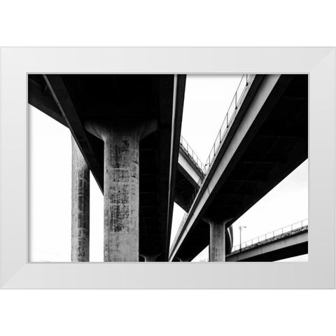 Freeways White Modern Wood Framed Art Print by Hellmann, Stan
