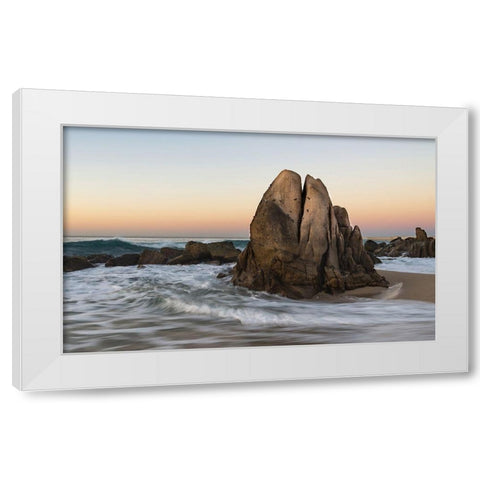 Crab Rock, Baja White Modern Wood Framed Art Print by Hellmann, Stan