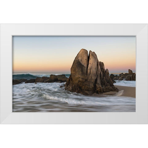 Crab Rock, Baja White Modern Wood Framed Art Print by Hellmann, Stan