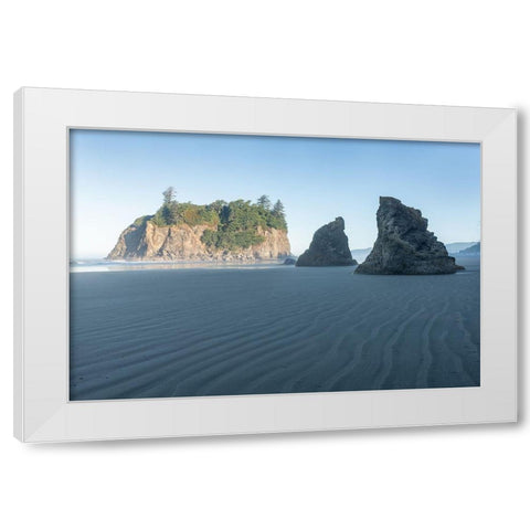 Ruby Beach Morning II White Modern Wood Framed Art Print by Hellmann, Stan