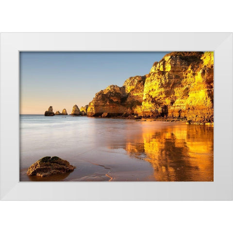 Lagos, Portugal White Modern Wood Framed Art Print by Hellmann, Stan