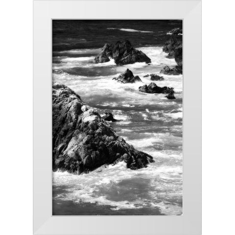 Garrapata Highlands 6 BW White Modern Wood Framed Art Print by Hausenflock, Alan