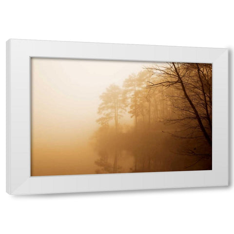 Fog on Shelly Lake I White Modern Wood Framed Art Print by Hausenflock, Alan