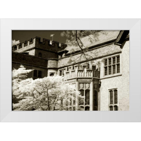 Tudor Mansion II White Modern Wood Framed Art Print by Hausenflock, Alan