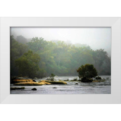 Early Morning River White Modern Wood Framed Art Print by Hausenflock, Alan