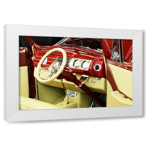 Candy Apple Dash White Modern Wood Framed Art Print by Hausenflock, Alan