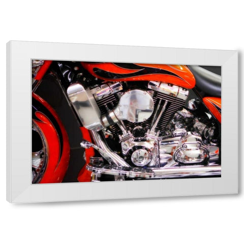 Twin Power I White Modern Wood Framed Art Print by Hausenflock, Alan