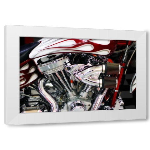 Twin Power II White Modern Wood Framed Art Print by Hausenflock, Alan