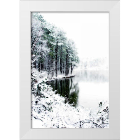 Shelly Lake in Winter II White Modern Wood Framed Art Print by Hausenflock, Alan