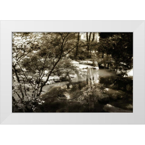 Garden Bridge II White Modern Wood Framed Art Print by Hausenflock, Alan