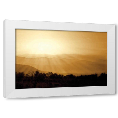 Distant Mountains II White Modern Wood Framed Art Print by Hausenflock, Alan