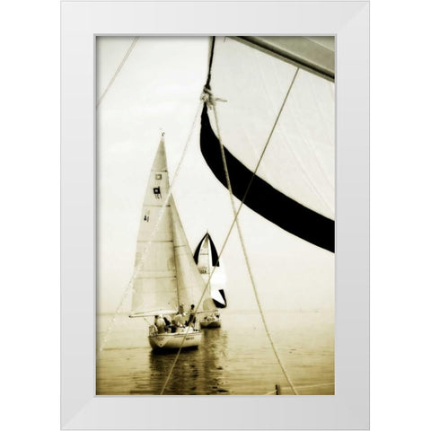 River Sailors II White Modern Wood Framed Art Print by Hausenflock, Alan