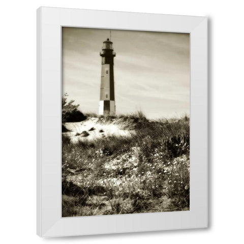 Cape Henry Light I White Modern Wood Framed Art Print by Hausenflock, Alan