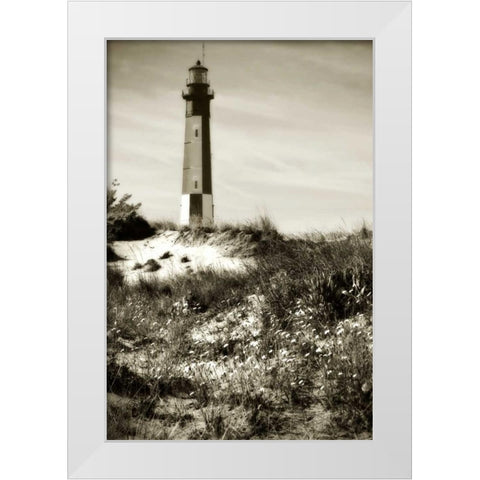 Cape Henry Light I White Modern Wood Framed Art Print by Hausenflock, Alan